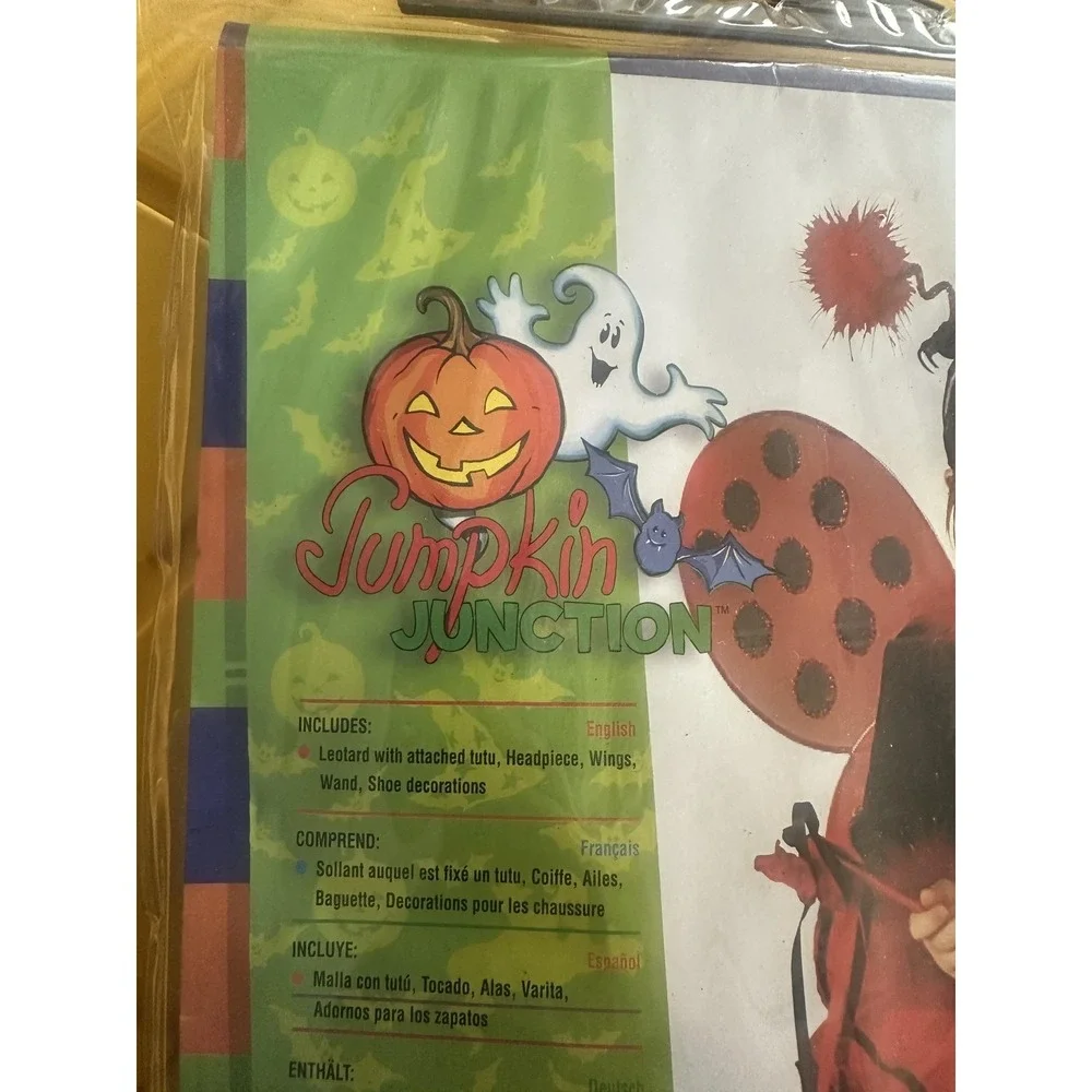 Pumpkin Junction Ladybug Costume Girls Small 4-6 Red Leotard‎ Tutu Wings Set